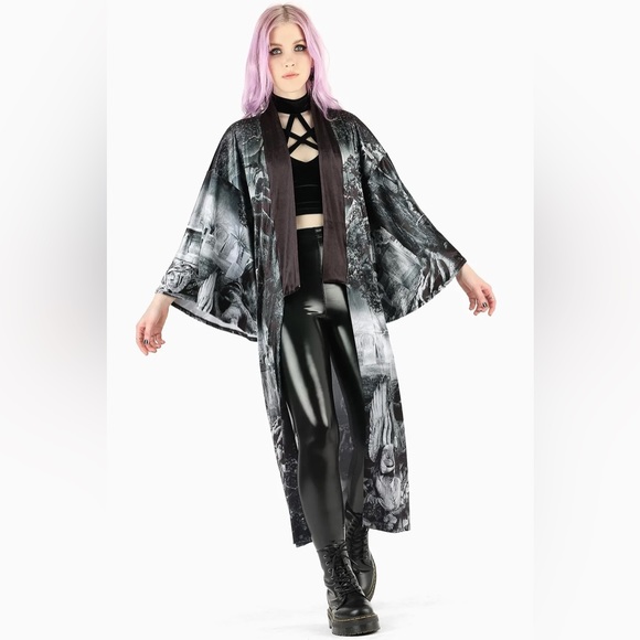 Blackmilk Necropolis Velvet Swan Kimono OSFA - Picture 2 of 5